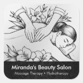 Massagetherapie Healing Hands Energy Spa Wellness Vierkante Sticker (Voorkant)