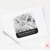 Massagetherapie Healing Hands Energy Spa Wellness Vierkante Sticker (Envelop)