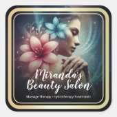 Massagetherapie Healing Hands Energy Spa Wellness Vierkante Sticker (Voorkant)