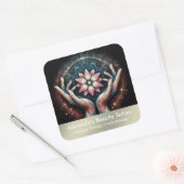 Massagetherapie Healing Hands Energy Spa Wellness Vierkante Sticker (Envelop)
