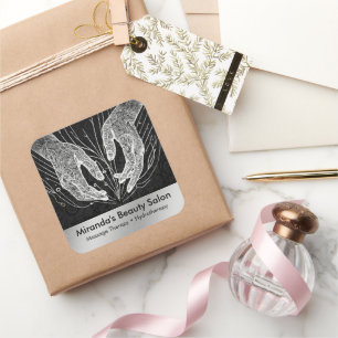 Massagetherapie Healing Hands Energy Spa Wellness Vierkante Sticker