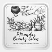 Massagetherapie Healing Hands Energy Spa Wellness Vierkante Sticker (Voorkant)