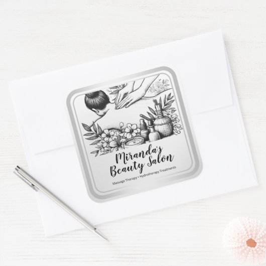 Massagetherapie Healing Hands Energy Spa Wellness Vierkante Sticker (Envelop)