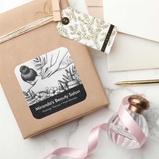 Massagetherapie Healing Hands Energy Spa Wellness Vierkante Sticker (Geschenken)