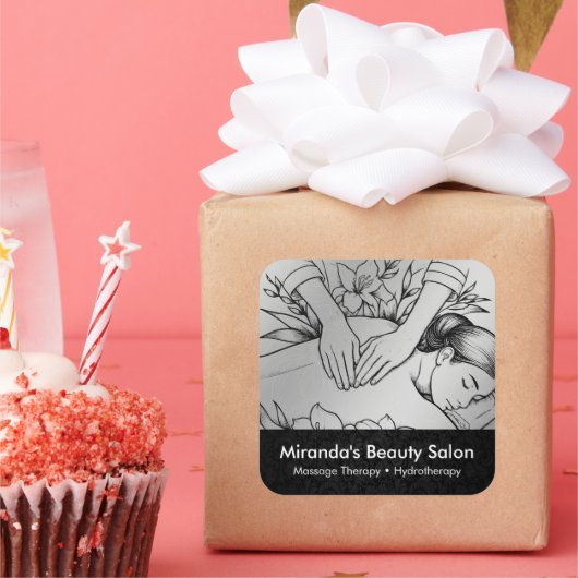 Massagetherapie Healing Hands Energy Spa Wellness Vierkante Sticker (Feest)