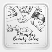 Massagetherapie Healing Hands Energy Spa Wellness Vierkante Sticker (Voorkant)
