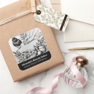 Massagetherapie Healing Hands Energy Spa Wellness Vierkante Sticker