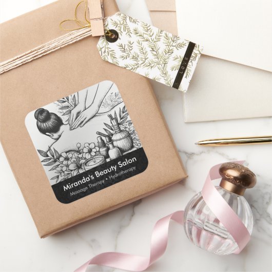 Massagetherapie Healing Hands Energy Spa Wellness Vierkante Sticker (Geschenken)