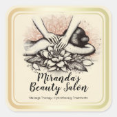 Massagetherapie Healing Hands Energy Spa Wellness Vierkante Sticker (Voorkant)