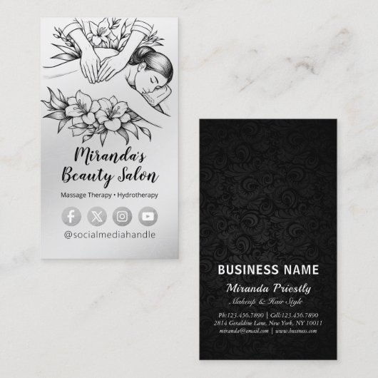 Massagetherapie Healing Hands Energy Spa Wellness Visitekaartje (Voorkant / Achterkant)