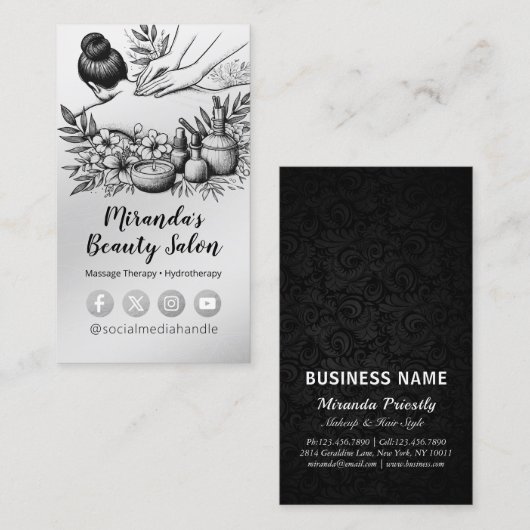 Massagetherapie Healing Hands Energy Spa Wellness Visitekaartje (Voorkant / Achterkant)