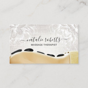 Massagetherapie Hot Stone Bodywork  Floral Visitekaartje