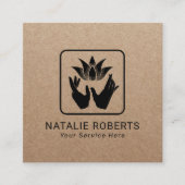 Massagetherapie Lotus Healing Handen  Kraft Vierkante Visitekaartje (Voorkant)
