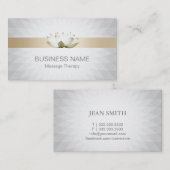 Massagetherapie Lotus Healing Salon Modern Silver Visitekaartje (Voorkant / Achterkant)