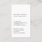 Massagetherapie Lotus Logo Black en White Visitekaartje (Achterkant)