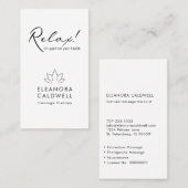 Massagetherapie Lotus Logo Black en White Visitekaartje (Voorkant / Achterkant)