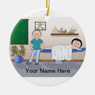 Massagetherapie - Mannelijke, Vrouw client Keramisch Ornament