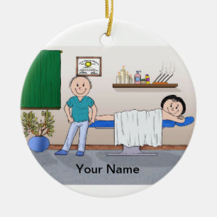Massagetherapie - Mannelijke, Vrouw client Keramisch Ornament