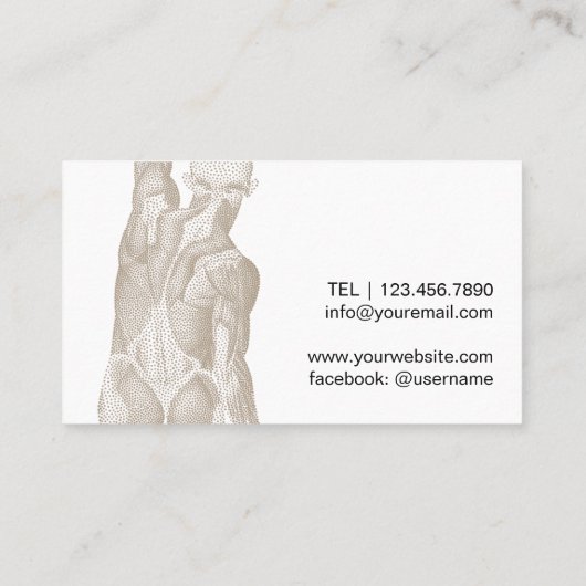 Massagetherapie met chiropractor visitekaartje (Achterkant)