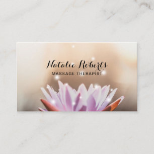 Massagetherapie met Elegant Lotus Flower Yoga Spa Afsprakenkaartje