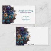 Massagetherapie met kosmische Paarse Mandala Visitekaartje (Voorkant / Achterkant)