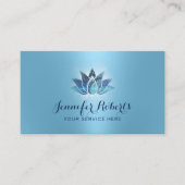 Massagetherapie Modern Blauw Lotus Salon SPA Visitekaartje (Voorkant)