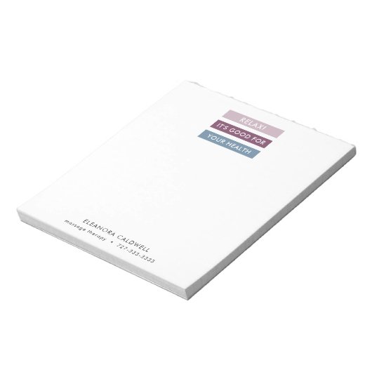 Massagetherapie Moderne strepen Label lijn Notitieblok (Gedraaid)