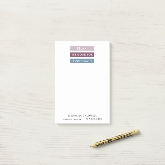 Massagetherapie Moderne strepen Label lijn Post-it® Notes (Op bureau)