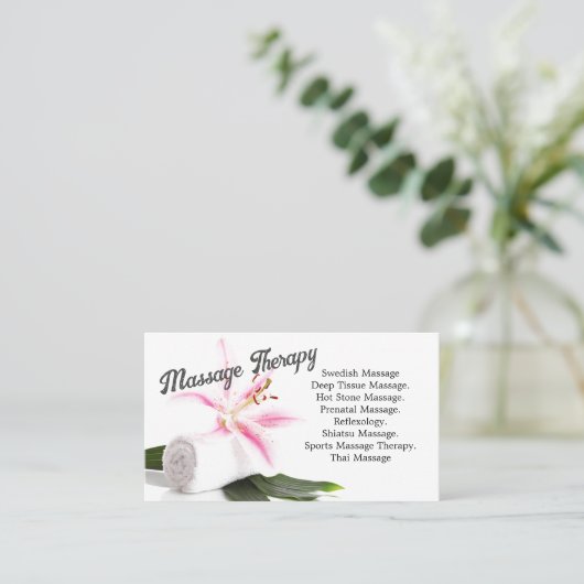 Massagetherapie/orchidee Visitekaartje (Staand voorkant)