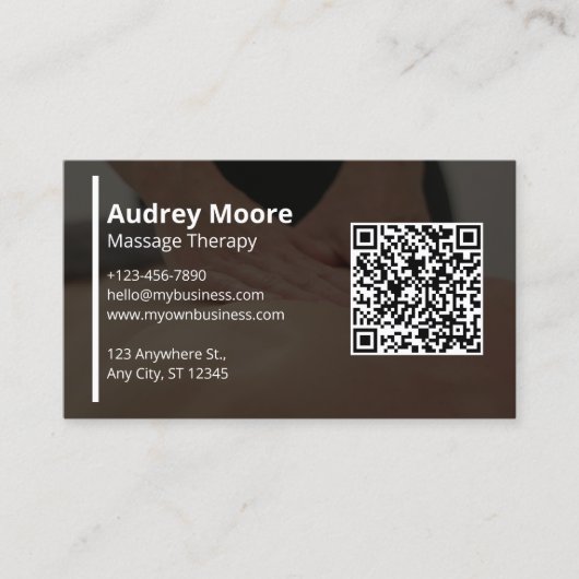 Massagetherapie QR Code Integratie Visitekaartje (Voorkant)