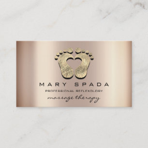 Massagetherapie Reflexology Feet Instagra Gold Log Visitekaartje