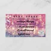 Massagetherapie Reflexology Feet Roos Glitter QR Visitekaartje (Achterkant)