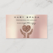 Massagetherapie Reflexology Hands Reiki Roos Gold Visitekaartje (Voorkant)
