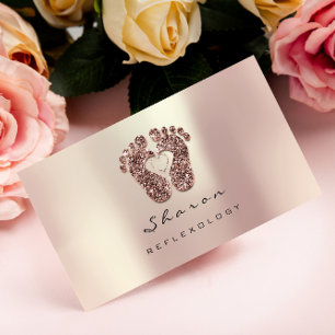 Massagetherapie Reflexology Roos Glitter Black Visitekaartje