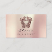 Massagetherapie Reflexology Roos Glitter Black Visitekaartje (Voorkant)