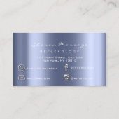 Massagetherapie Reflexology Silver Grey Blue Spark Visitekaartje (Achterkant)