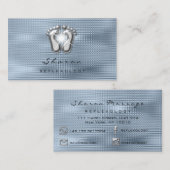 Massagetherapie Reflexology Therapist Silver Blue Visitekaartje (Voorkant / Achterkant)