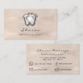 Massagetherapie Reflexology Therapist Silver Ivory Visitekaartje (Voorkant / Achterkant)