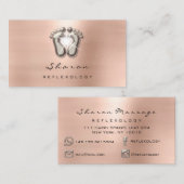 Massagetherapie Reflexology Therapy Gold beige Visitekaartje (Voorkant / Achterkant)