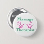 Massagetherapie: roze handbediende Prints Ronde Button 5,7 Cm (Voorkant /achterkant)