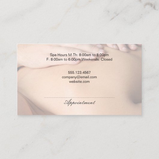 Massagetherapie sessie | Bloem en leder Afsprakenkaartje (Achterkant)