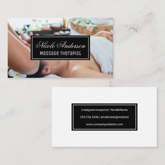 Massagetherapie Sessie | Spa Visitekaartje (Voorkant / Achterkant)