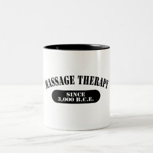 Massagetherapie sinds 3.000 B.C.E. Tweekleurige Koffiemok