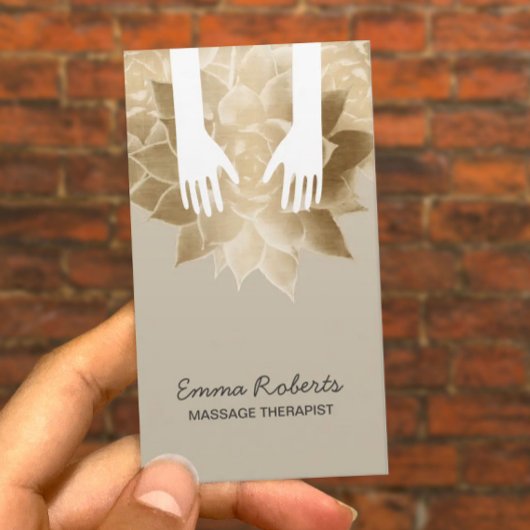 Massagetherapie - Spa-herstellende handen en  vent Visitekaartje