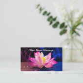 Massagetherapie Therapist Lotus Flower Thema Visitekaartje (Staand voorkant)