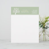 Massagetherapie van Elegant Classy Tree YOGA Studi Briefhoofd (Staand voorkant)