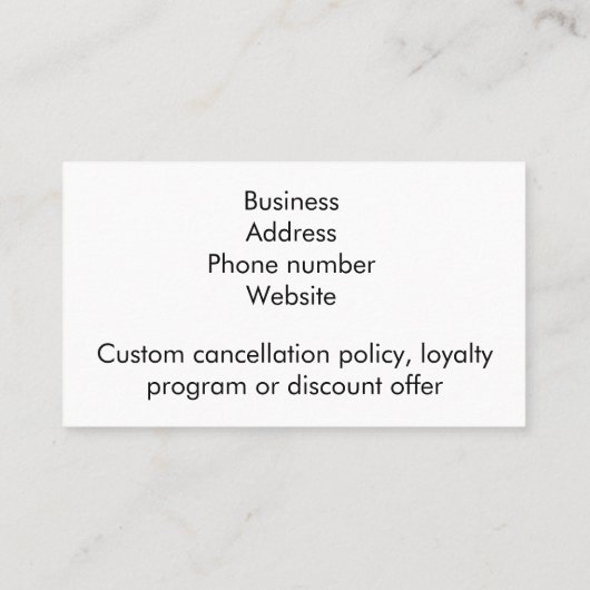 Massagetherapie Visitekaartje (Achterkant)