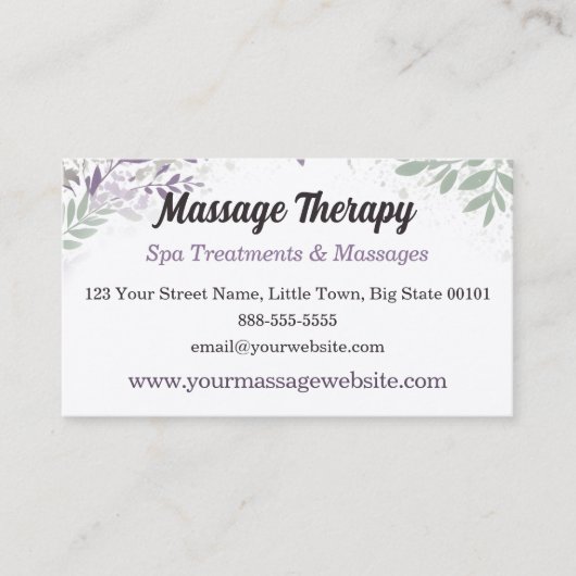 Massagetherapie Visitekaartje (Voorkant)