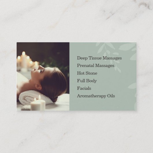 Massagetherapie Visitekaartje (Achterkant)