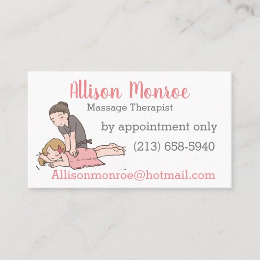 Massagetherapie Visitekaartje (Voorkant)
